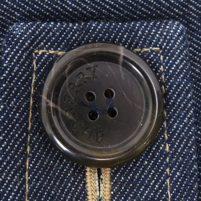BURBERRY  
Logo Button Cotton  
Denim Pea Coat