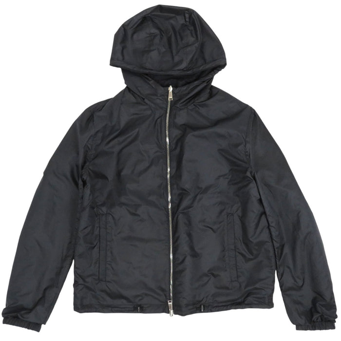 FENDI Giacca a vento reversibile con cappuccio e zip, patch logo