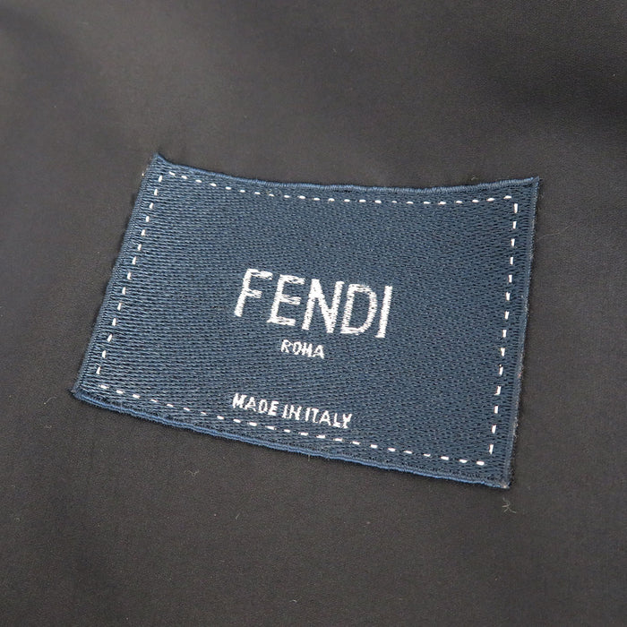 FENDI Giacca a vento reversibile con cappuccio e zip, patch logo