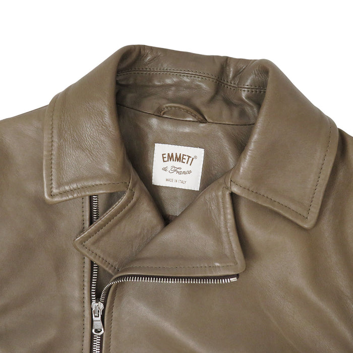 EMMETI 
EMMETI ジップアップ 
ラムレザー ダブル ライダース ジャケット