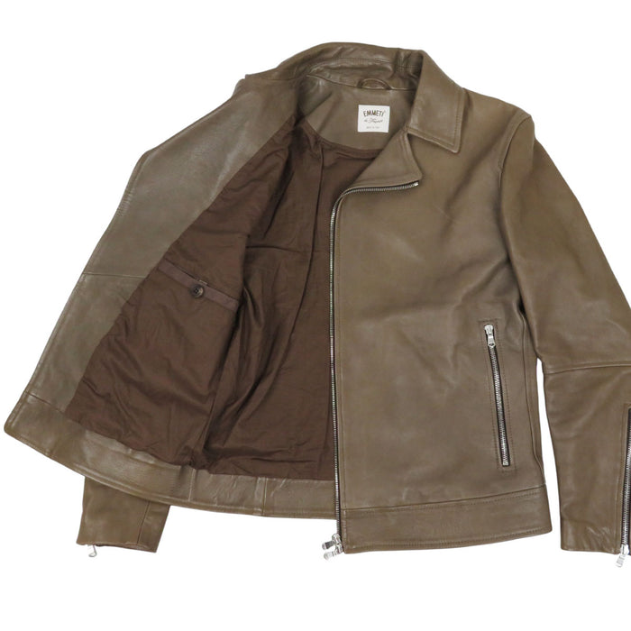 EMMETI 
EMMETI ジップアップ 
ラムレザー ダブル ライダース ジャケット
