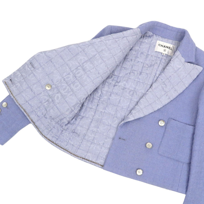 CHANEL LOOK19 COCO CC Coco Button Rhinestone Coco Mark Tweed Wool Jacket