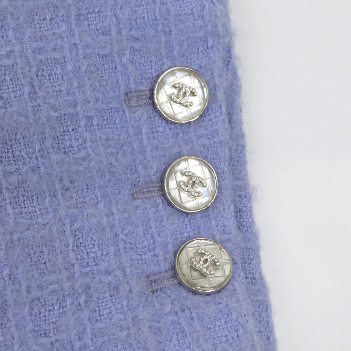 CHANEL LOOK19 COCO CC Coco Button Rhinestone Coco Mark Tweed Wool Jacket