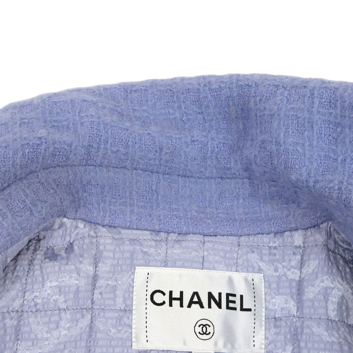 CHANEL LOOK19 COCO CC Coco Button Rhinestone Coco Mark Tweed Wool Jacket