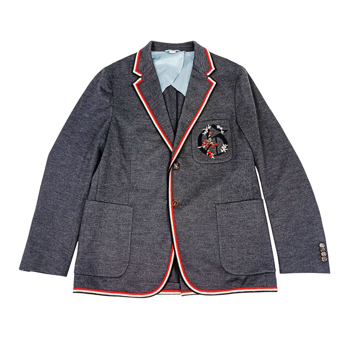GUCCI  
標誌花卉刺繡羊毛夾克