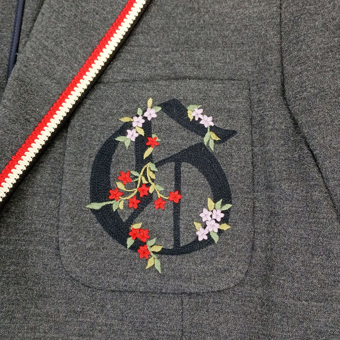 GUCCI  
標誌花卉刺繡羊毛夾克