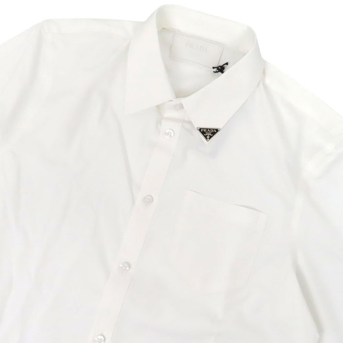PRADA 
三角プレート コットン 
トライアングルロゴ カラー ポプリンシャツ