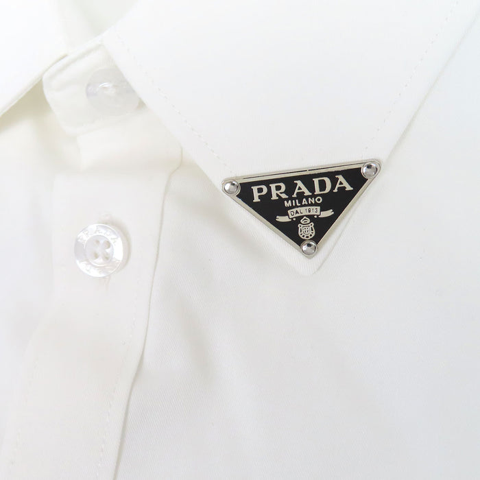 PRADA 
三角プレート コットン 
トライアングルロゴ カラー ポプリンシャツ