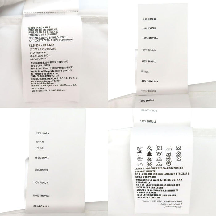 PRADA  
Triangle Plate Cotton  
Triangle Logo Color Poplin Shirt
