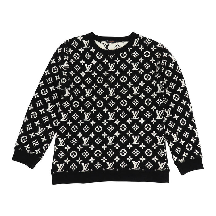 LOUIS VUITTON 
LV Sweatshirt All-Over Pattern 
Full Monogram Jacquard Crewneck Trainer