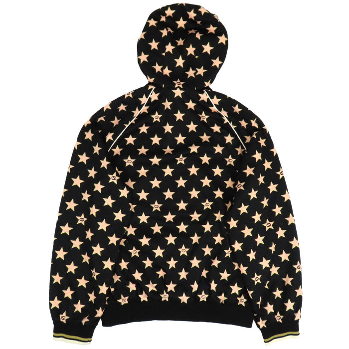 GUCCI 
Felpa in mesh con stampa a stelle e logo GG 
Felpa con cappuccio a mezza zip con stelle