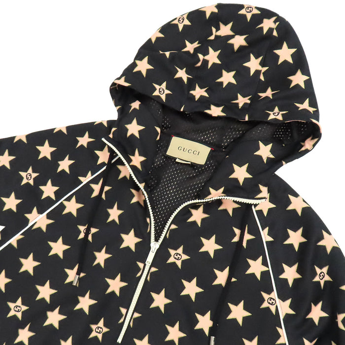 GUCCI 
Sweat en maille à motif étoile et logo GG 
Sweat à capuche demi-fermeture éclair étoile