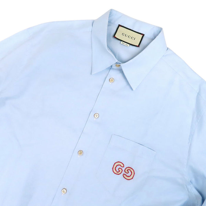 GUCCI  
标志刺绣棉质  
GG刺绣牛津衬衫