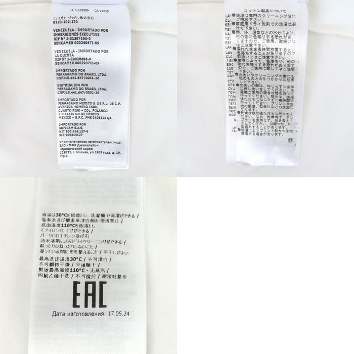 Salvatore Ferragamo 
クルーネック コットン混 シルク混 
ロゴ 半袖 Tシャツ