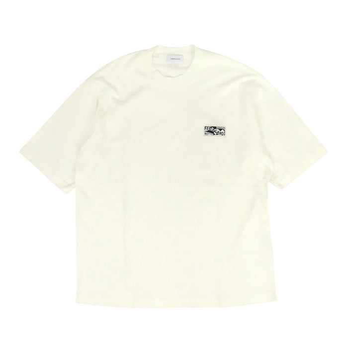 Salvatore Ferragamo 
クルーネック コットン混 シルク混 
ロゴ 半袖 Tシャツ