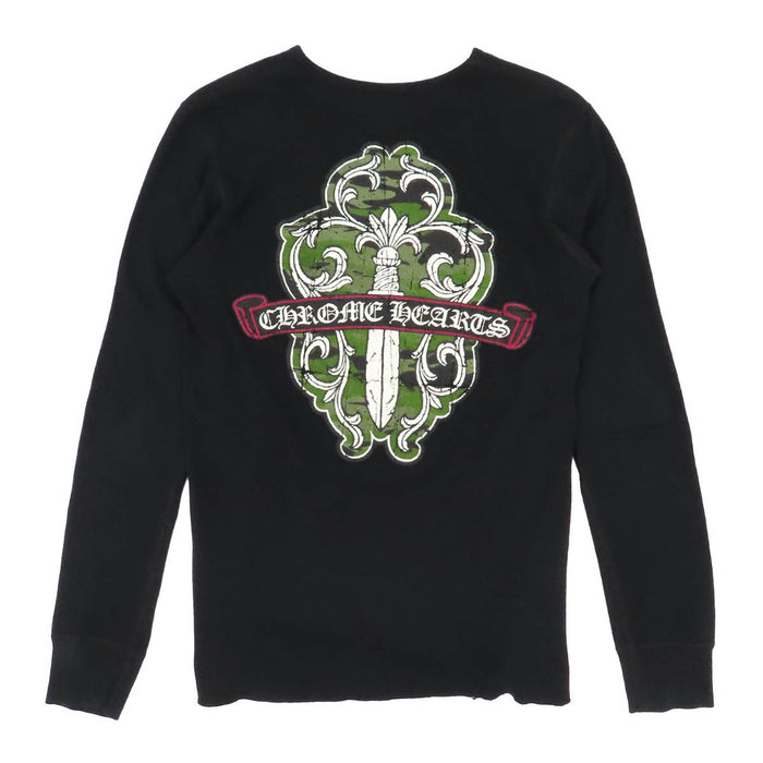 CHROME HEARTS 
オールドモデル CH ロゴ スクロールラベル ワッフル 
ダガー プリント ロングスリーブ Tシャツ