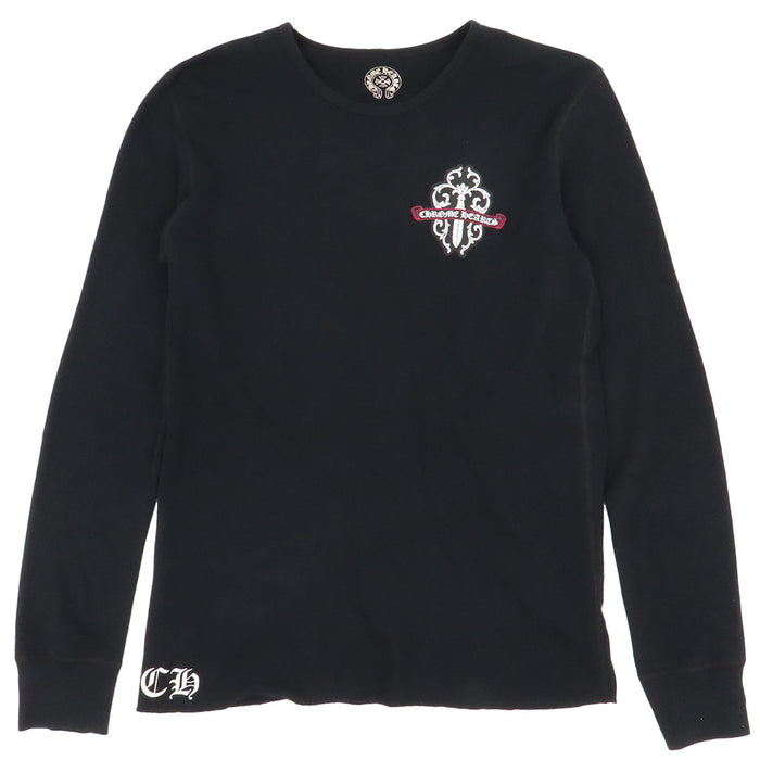 CHROME HEARTS 
オールドモデル CH ロゴ スクロールラベル ワッフル 
ダガー プリント ロングスリーブ Tシャツ