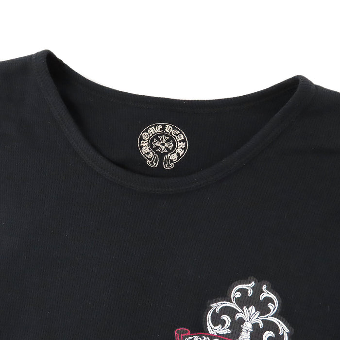 CHROME HEARTS 
オールドモデル CH ロゴ スクロールラベル ワッフル 
ダガー プリント ロングスリーブ Tシャツ