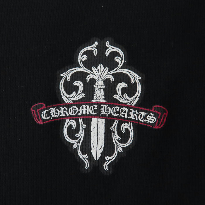 CHROME HEARTS 
オールドモデル CH ロゴ スクロールラベル ワッフル 
ダガー プリント ロングスリーブ Tシャツ