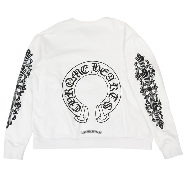 CHROME HEARTS  
CH Floral Cross Scroll Label  
Sleeve Floral Horseshoe Print Sweatshirt Trainer