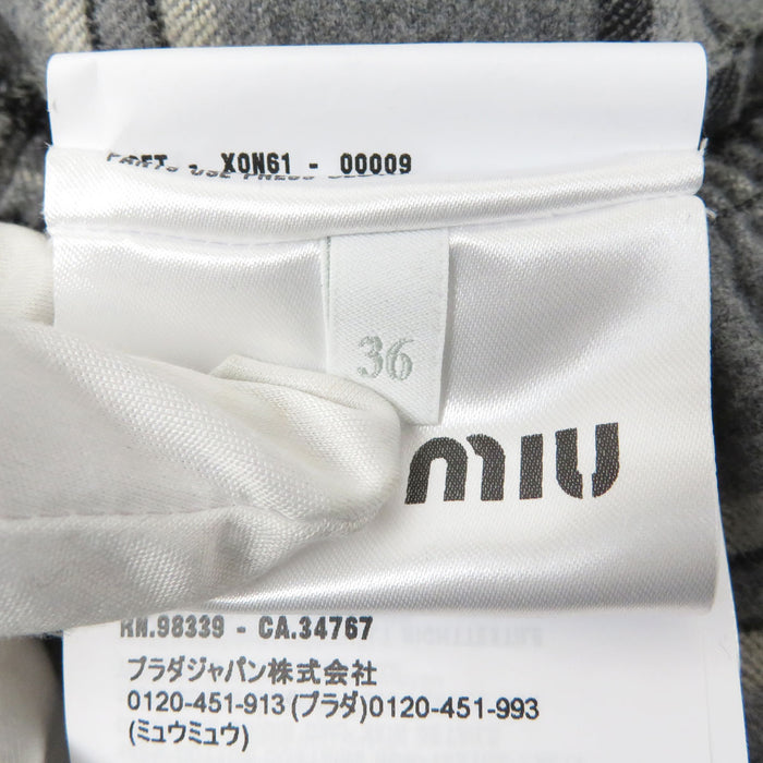 MIUMIU  
Robe chemise à carreaux avec logo 25-26AW, mini en velours côtelé, coton flanelle
