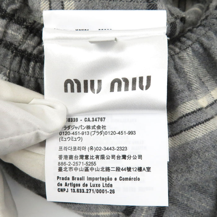 MIUMIU  
25-26AW 标志格纹衬衫连衣裙 灯芯绒迷你棉质法兰绒迷你裙