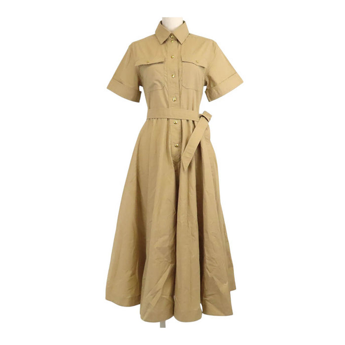 CELINE 
Abito safari a linea A in cotone con bottoni logo