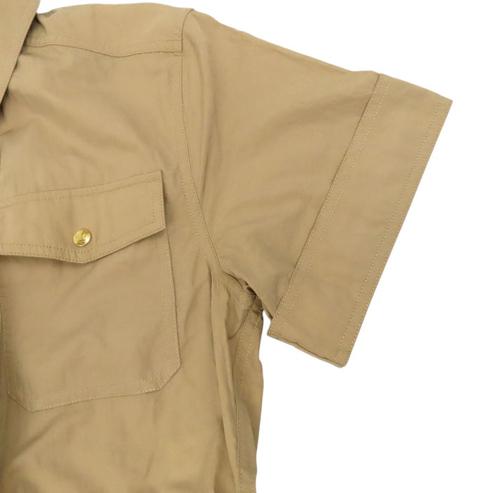 CELINE  
Robe safari en coton à coupe évasée avec bouton logo