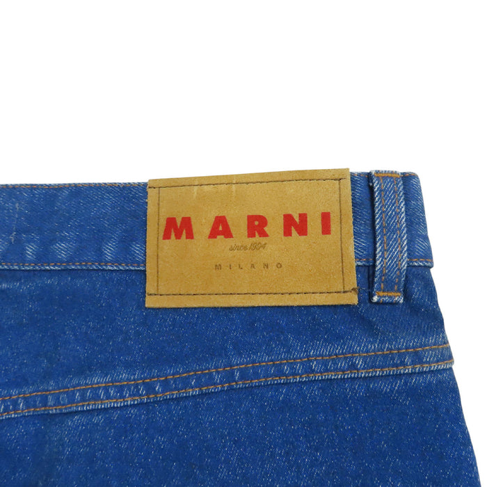 MARNI 
Jean patchwork en coton et mohair 
Motifs cœur et étoile