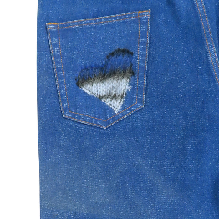 MARNI 
ハート スター コットン 
モヘア パッチワーク デニムパンツ