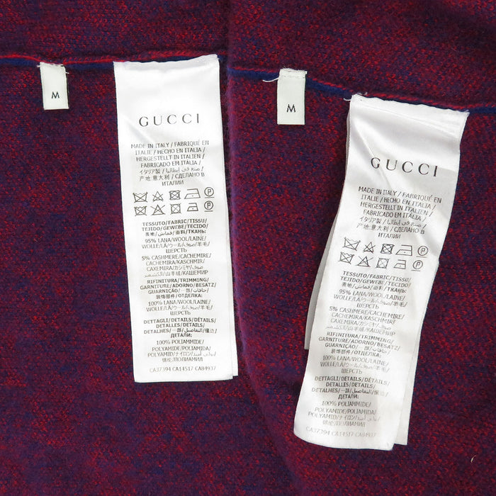 GUCCI 
ジップアップ フーデッド ウール カシミヤ混 
GG柄 ニット セットアップ