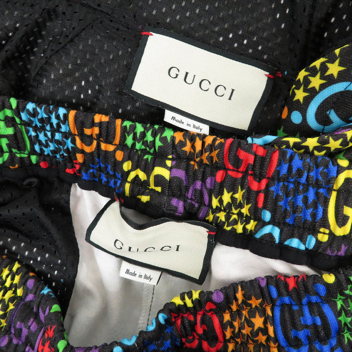 GUCCI  
Sweat à capuche zippé en mesh à motif étoile logo  
Ensemble sweat GG psychédélique