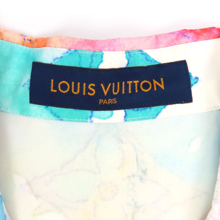 LOUIS VUITTON 
LV ロゴボタン 総柄 コットン 
モノグラム ウォーターカラー ショートスリーブ シャツ