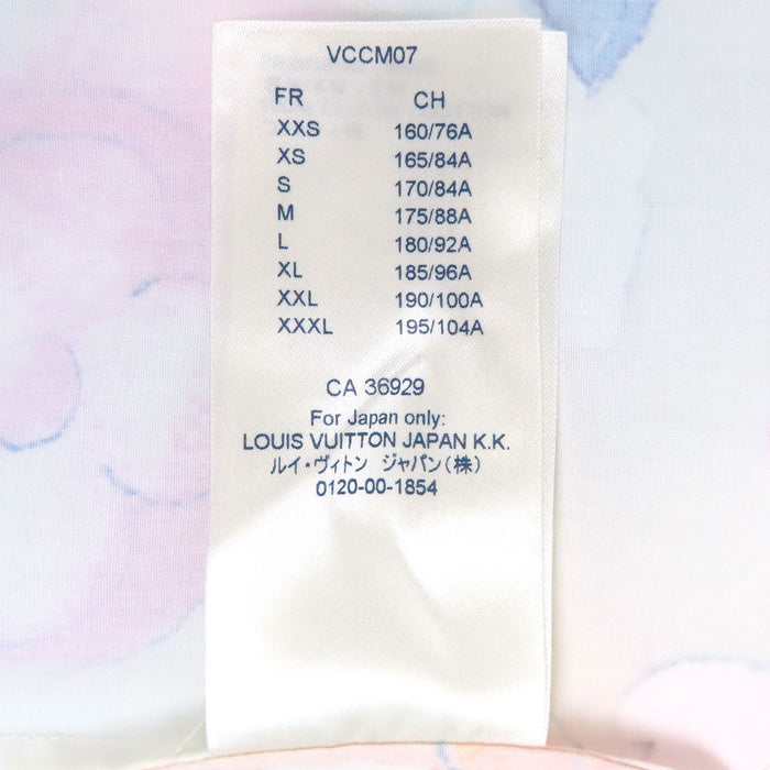 LOUIS VUITTON 
LV ロゴボタン 総柄 コットン 
モノグラム ウォーターカラー ショートスリーブ シャツ