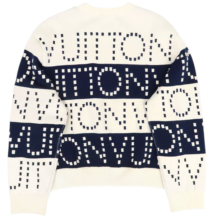 LOUIS VUITTON 
LV ロゴボタン 
シグネチャー チャンキー ストライプ ニット