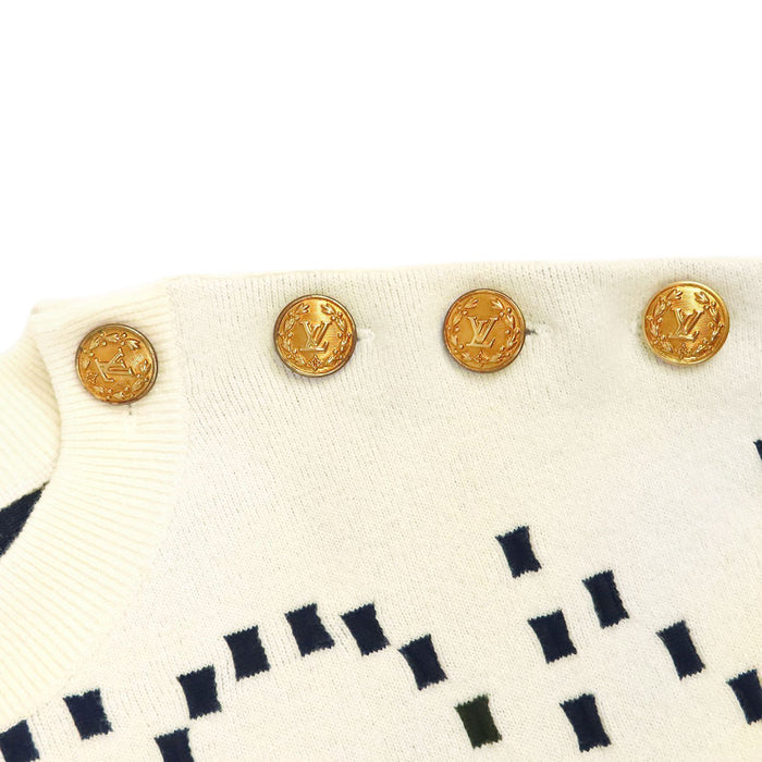 LOUIS VUITTON 
LV ロゴボタン 
シグネチャー チャンキー ストライプ ニット