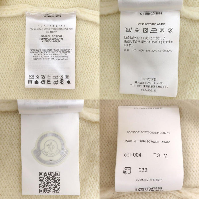 MONCLER  
Pull col rond en maille avec grand logo, nylon, laine, alpaga