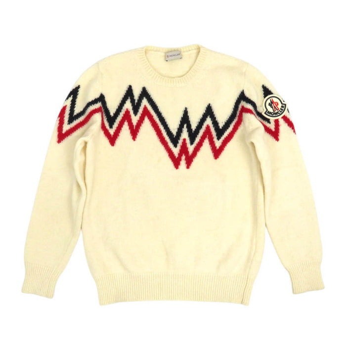 MONCLER  
Pull col rond en maille avec grand logo, nylon, laine, alpaga