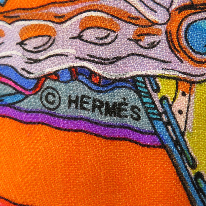 HERMES 
カレ140 カシミヤ シルク 
カレジェアン LE SONGE DE LA LICORNE ユニコーンの夢想