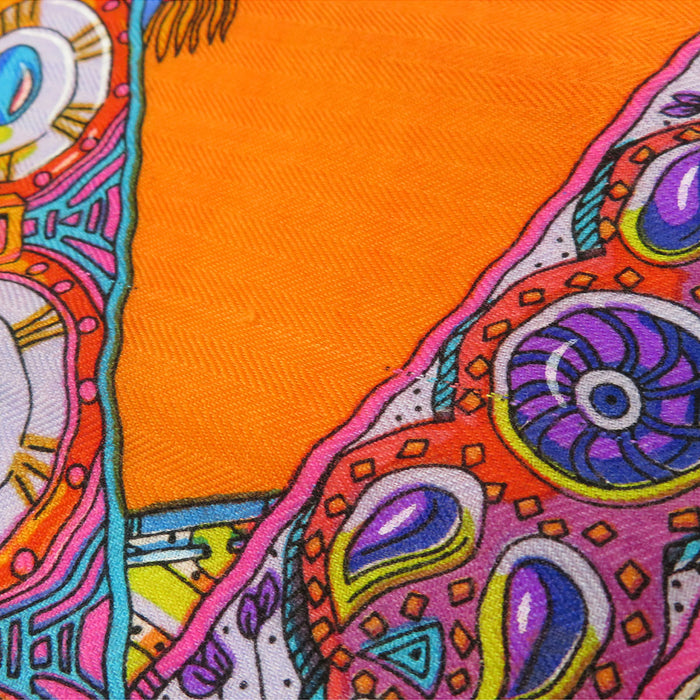 HERMES 
カレ140 カシミヤ シルク 
カレジェアン LE SONGE DE LA LICORNE ユニコーンの夢想