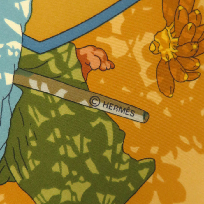 HERMES  
Inle Lake Floating Market Scarf Large Silk  
Carré 90 MARCHE FLOTTANT DU LAC INLE