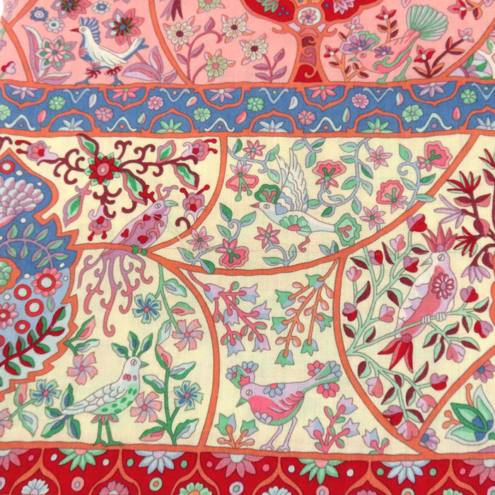 HERMES  
Carré 140 開司米 絲綢  
Carré Jean 花開鳥國 圍巾  
Au Pays des Oiseaux Fleurs