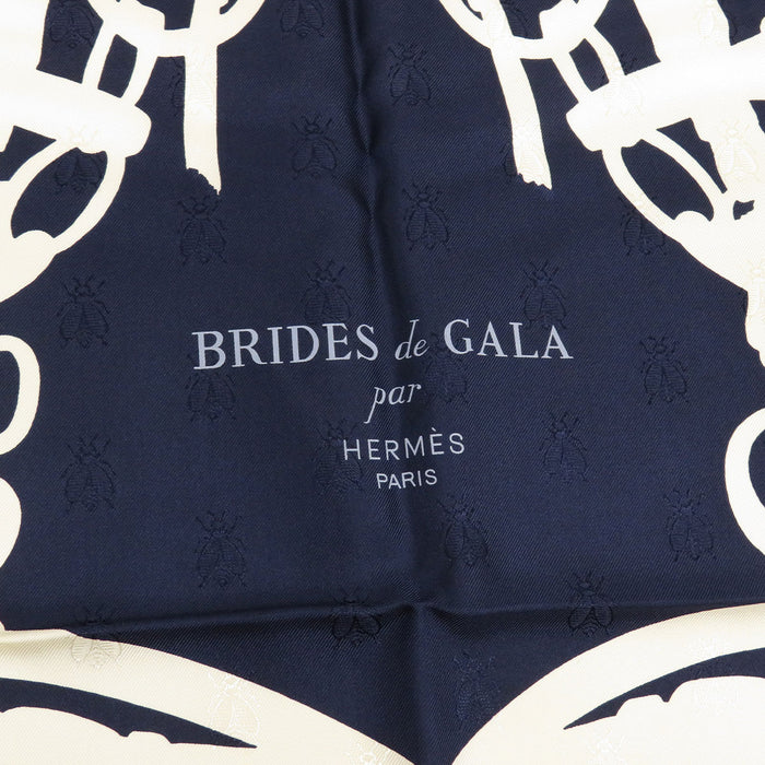 HERMES  
Brides de Gala Tattoo Age Ceremonial Horse Collar Scarf Large Silk Bee  
Carré 90 Abeilles Brides de Gala Tattoo