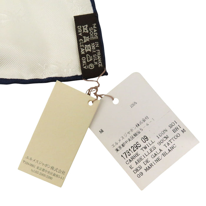 HERMES  
Brides de Gala Tattoo Age Ceremonial Horse Collar Scarf Large Silk Bee  
Carré 90 Abeilles Brides de Gala Tattoo