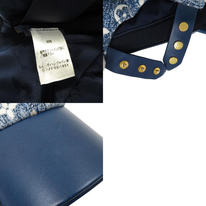 LOUIS VUITTON 
LV Logo All-Over Pattern 
Monogram Denim Leather Cap