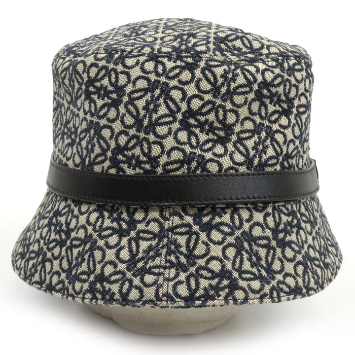 LOEWE  
Logo All-Over Pattern Cotton Leather  
Anagram Bucket Hat