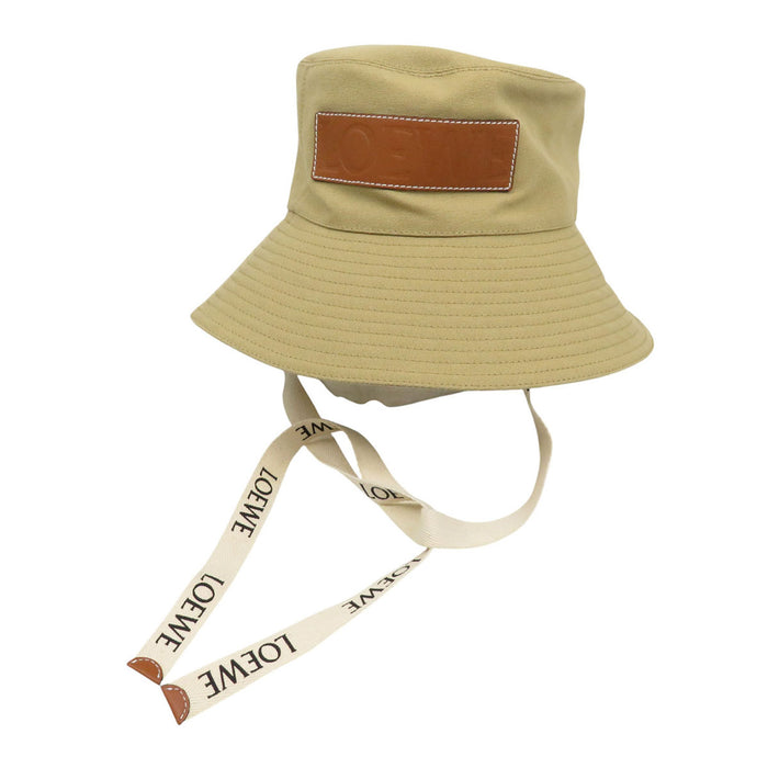 LOEWE  
Paula's Ibiza Strap Bucket Hat  
Logo Leather Patch Fisherman Hat