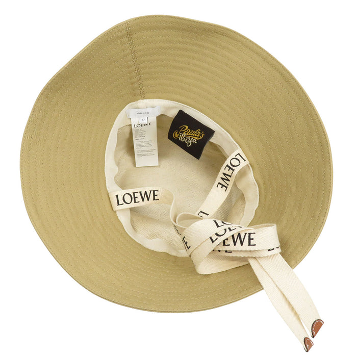 LOEWE  
Paula's Ibiza Strap Bucket Hat  
Logo Leather Patch Fisherman Hat