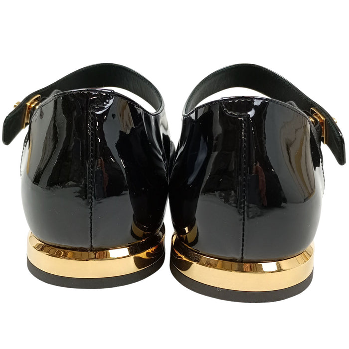 CHANEL 
COCO CC パテントレザー ターンロック マトラッセ 
ココマーク メリージェーン フラットパンプス