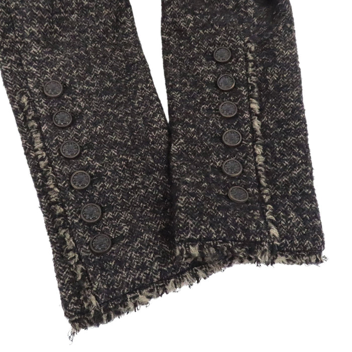 CHANEL 05A COCO CC Coco Button Logo Coco Mark Tweed Zip-Up Coat Camellia